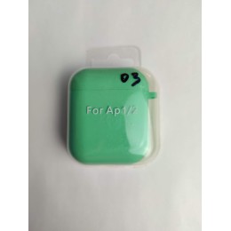 Чехол для наушников AirPods 1/2 Protection Case с карабином (03) мятный
