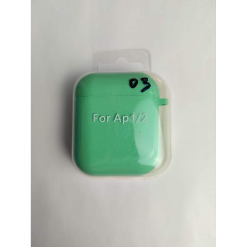 Чехол для наушников AirPods 1/2 Protection Case с карабином (03) мятный