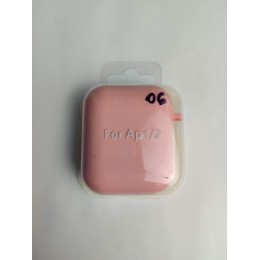 Чехол для наушников AirPods 1/2 Protection Case с карабином (06) розовый