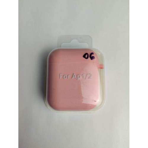 Чехол для наушников AirPods 1/2 Protection Case с карабином (06) розовый