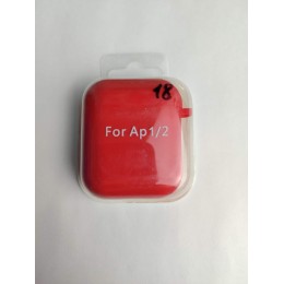 Чехол для наушников AirPods 1/2 Protection Case с карабином (18) красный