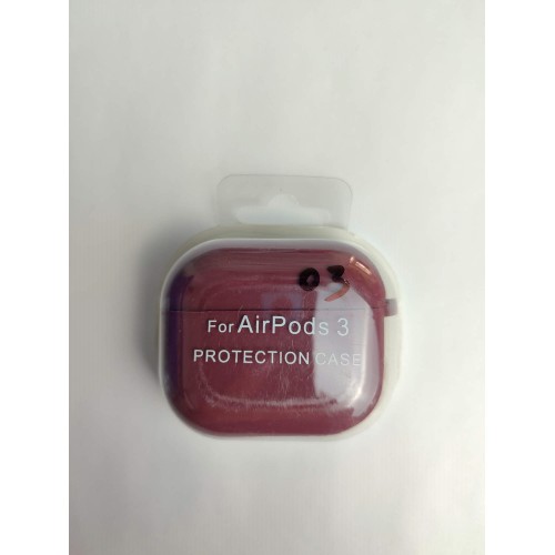 Чехол для наушников AirPods 3 Protection Case с карабином (03) бордовый 