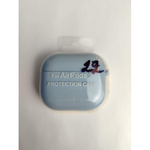 Чехол для наушников AirPods 3 Protection Case с карабином (22) голубой 