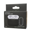 Чехол для наушников AirPods 4 Silicone Case с карабином черный