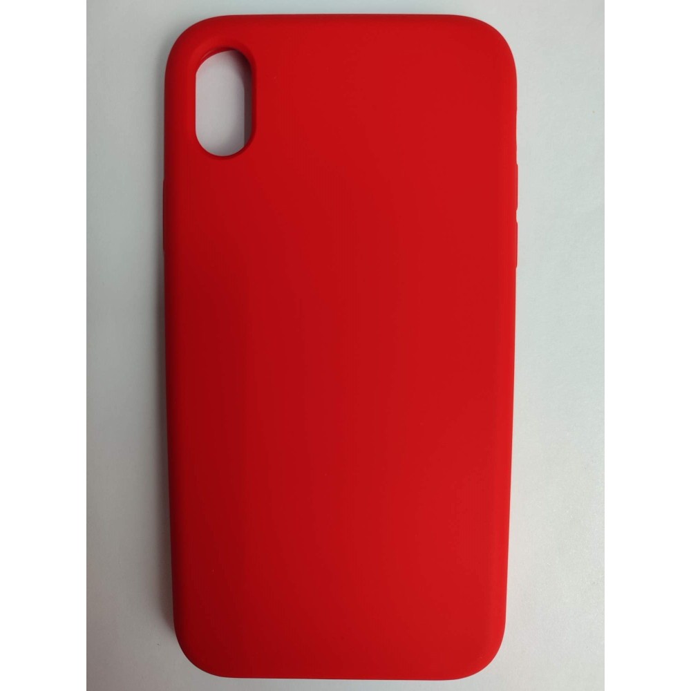 Чехол iPhone XR Silicone Case без логотипа и покрытием Soft touch красный (014)