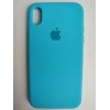 Чехол iPhone XR Silicone Case с логотипом и покрытием Soft touch голубой (016)