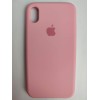 Чехол iPhone XR Silicone Case с логотипом и покрытием Soft touch розовый (006)