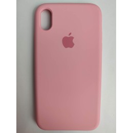 Чехол iPhone XR Silicone Case с логотипом и покрытием Soft touch розовый (006)