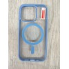 Чехол пластиковый Clear Case iPhone 15 Pro Magsafe Magnetic голубой