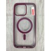 Чехол пластиковый Clear Case iPhone 15 Pro Max Magsafe Magnetic винный