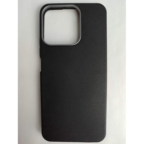 Чехол пластиковый Honor X7C ЭкоКожа с оободком черный