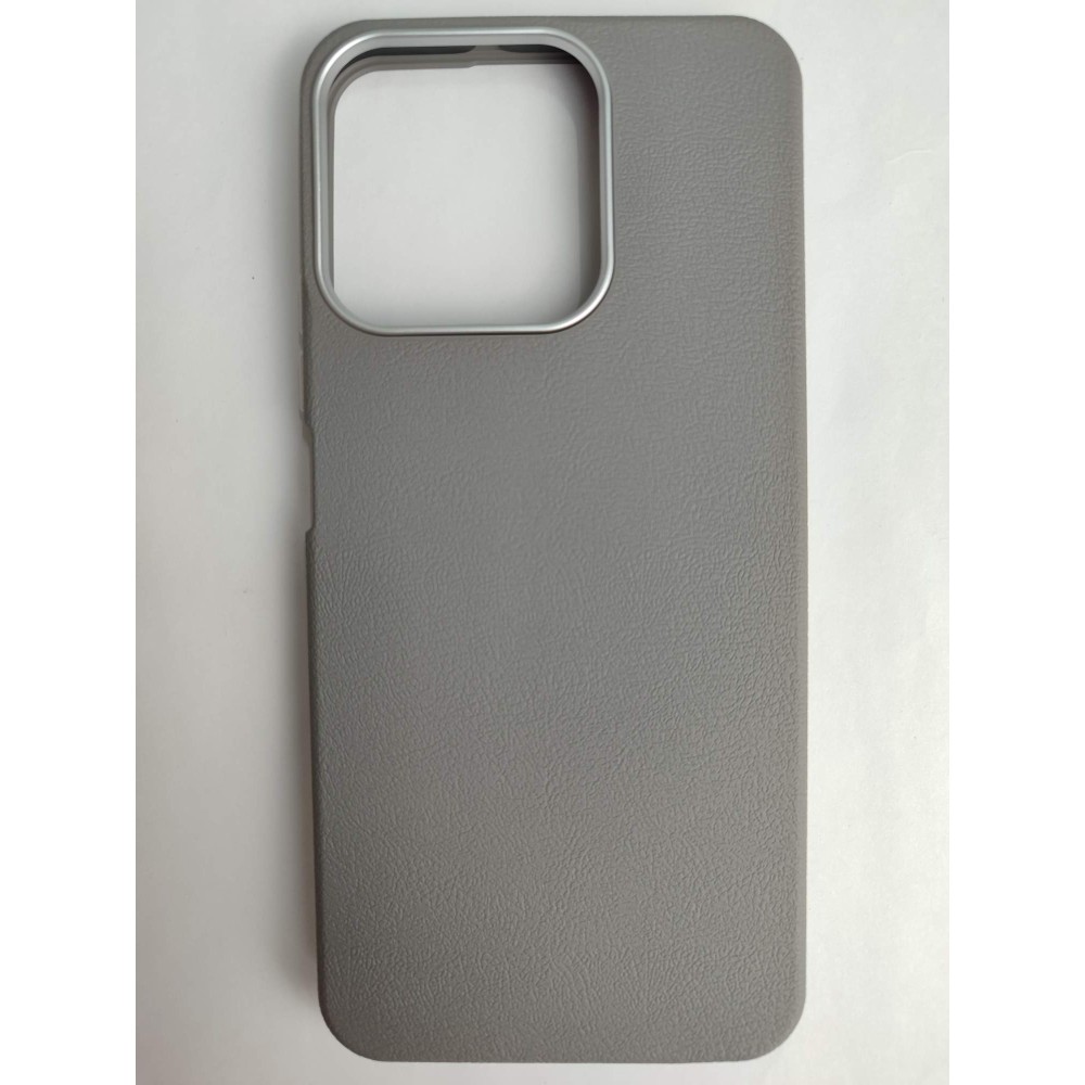 Чехол пластиковый Honor X7C ЭкоКожа с оободком серый