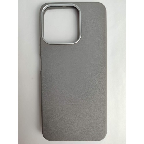 Чехол пластиковый Honor X7C ЭкоКожа с оободком серый