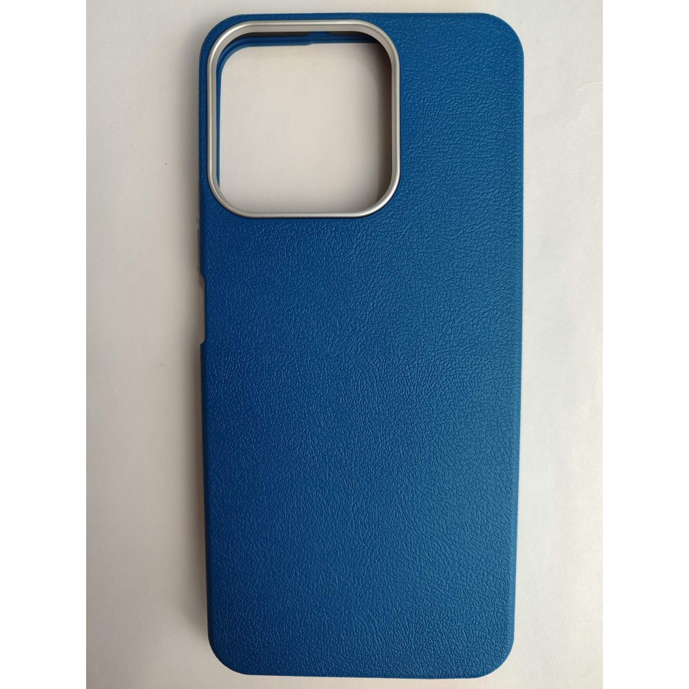 Чехол пластиковый Honor X7C ЭкоКожа с оободком синий