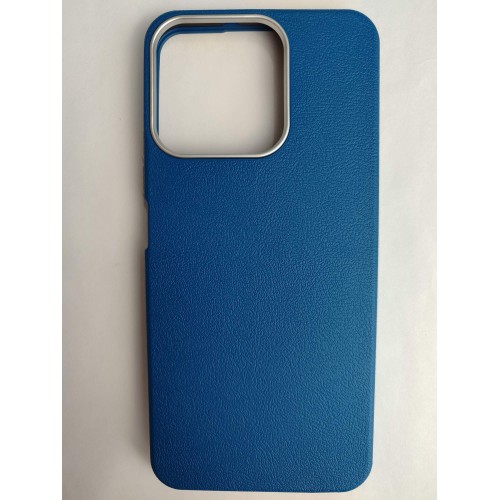 Чехол пластиковый Honor X7C ЭкоКожа с оободком синий