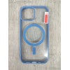 Чехол пластиковый iPhone 15 Magsafe Magnetic Clear Case голубой