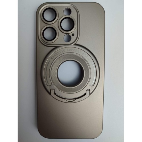 Чехол пластиковый iPhone 15 Pro ORION MagSafe выдвижная подставка бежевый
