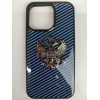 Чехол пластиковый iPhone 15 Pro с гербом черно-синий