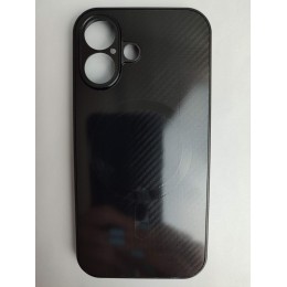Чехол пластиковый iPhone 16 карбон черный