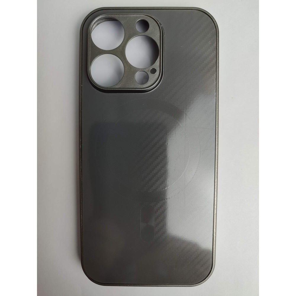 Чехол пластиковый iPhone 16 Pro карбон серый