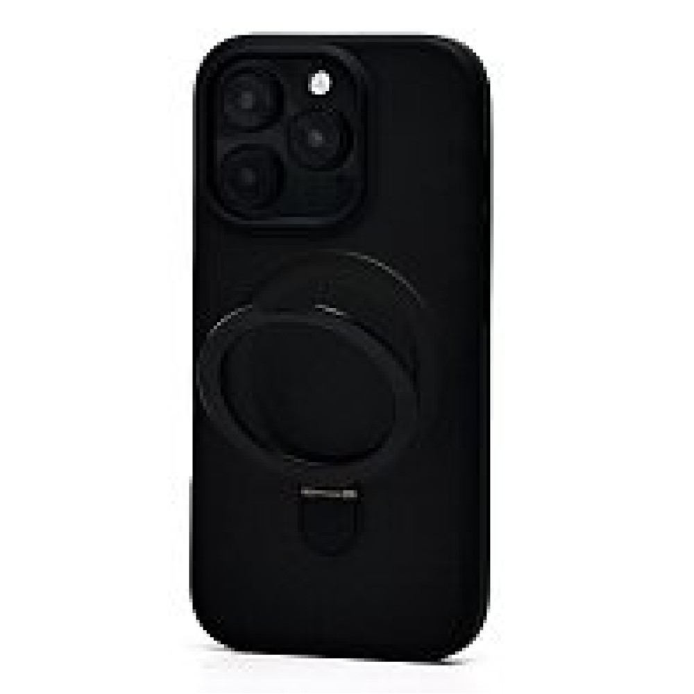 Чехол пластиковый iPhone 16 Pro матовый с подставкой MagSafe (SM088) черный