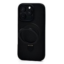 Чехол пластиковый iPhone 16 Pro матовый с подставкой MagSafe (SM088) черный  