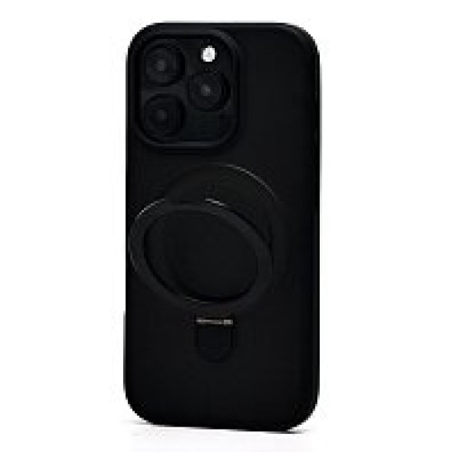 Чехол пластиковый iPhone 16 Pro матовый с подставкой MagSafe (SM088) черный  