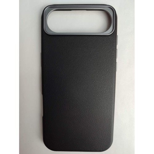 Чехол пластиковый iPhone 17 Air ЭкоКожа с ободком черный