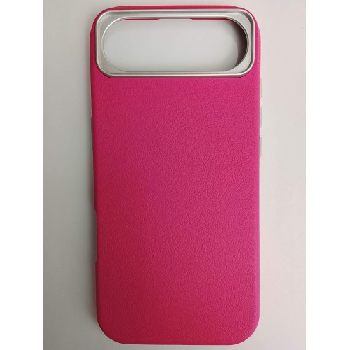 Чехол пластиковый iPhone 17 Air ЭкоКожа с ободком фуксия