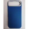 Чехол пластиковый iPhone 17 Air ЭкоКожа с ободком синий