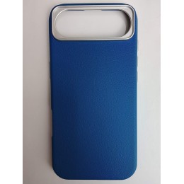 Чехол пластиковый iPhone 17 Air ЭкоКожа с ободком синий