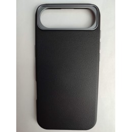 Чехол пластиковый iPhone 17 Air ЭкоКожа с оободком черный