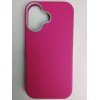 Чехол пластиковый iPhone 17 ЭкоКожа с ободком фуксия
