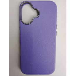 Чехол пластиковый iPhone 17 ЭкоКожа с ободком сиреневый