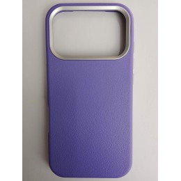 Чехол пластиковый iPhone 17 Pro ЭкоКожа с ободком сиреневый