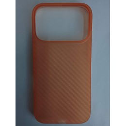 Чехол пластиковый iPhone 17 Pro карбон оранжевый