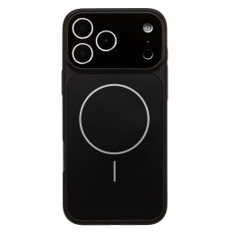 Чехол пластиковый iPhone 17 Pro Max AG-Glass матовый с MagSafe черный 