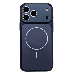 Чехол пластиковый iPhone 17 Pro Max AG-Glass матовый с MagSafe синий 