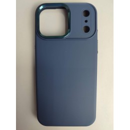 Чехол пластиковый iPhone 17 Pro Max АНТИОТПЕЧАТКИ с MagSafe синий 
