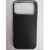 Чехол пластиковый iPhone 17 Pro Max ЭкоКожа с ободком черный