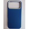 Чехол пластиковый iPhone 17 Pro Max ЭкоКожа с ободком синий