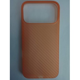 Чехол пластиковый iPhone 17 Pro Max карбон оранжнвый