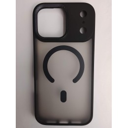 Чехол пластиковый iPhone 17 Pro Max матовый с MagSafe и защитой камеры черный