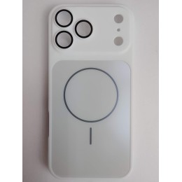 Чехол пластиковый iPhone 17 Pro Max Skin Case MagSafe с защитой камеры белый
