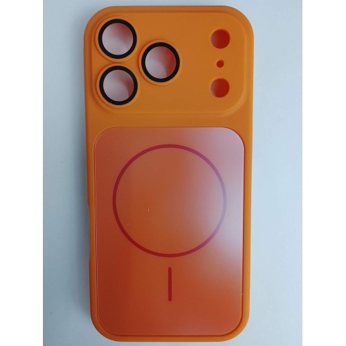 Чехол пластиковый iPhone 17 Pro Skin Case MagSafe с защитой камеры оранжевый