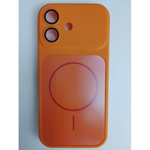 Чехол пластиковый iPhone 17 Skin Case MagSafe с защитой камеры оранжевый