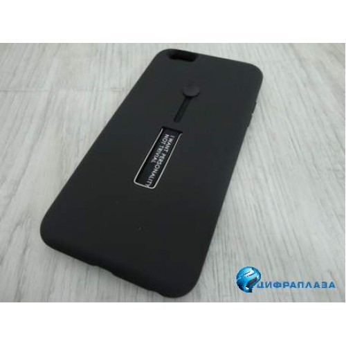 Чехол пластиковый iPhone 6 Plus Fashion Case черный с подставкой*