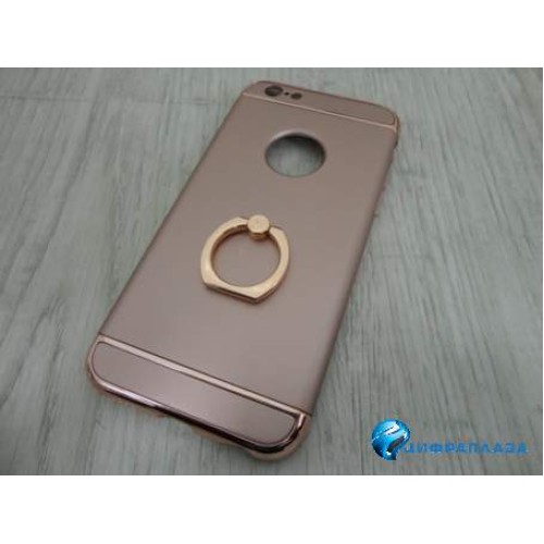 Чехол пластиковый iPhone 6 розовый с кольцом