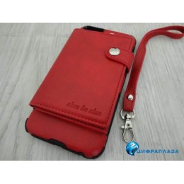 Чехол пластиковый iPhone 6 с визитницей красный (01)