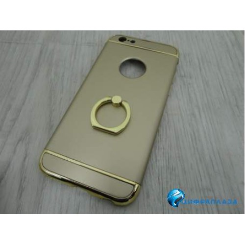 Чехол пластиковый iPhone 6 золотистый с кольцом